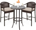 Best Choice Products 3-Piece Patio Bar Table Set, Outdoor Wicker Bar Height by BestChoiceProducts