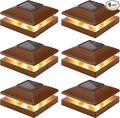 Solar Post Cap Lights Outdoor 6pack, Bright Warm White Solar Post Lights by JOFIOS