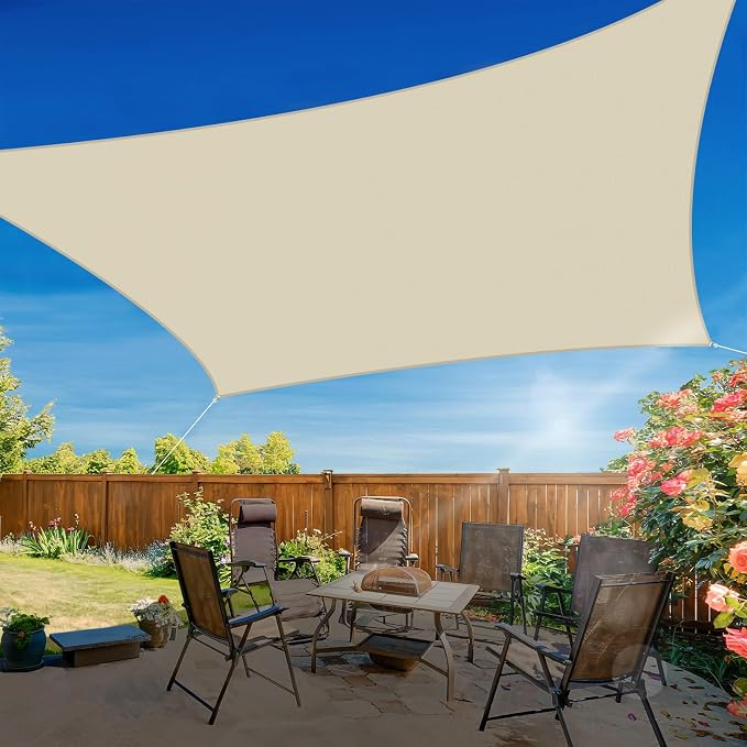 Coarbor 15'x21' Waterproof Sun Shade Sail Rectangle Canopy Shade Cover - Image 7