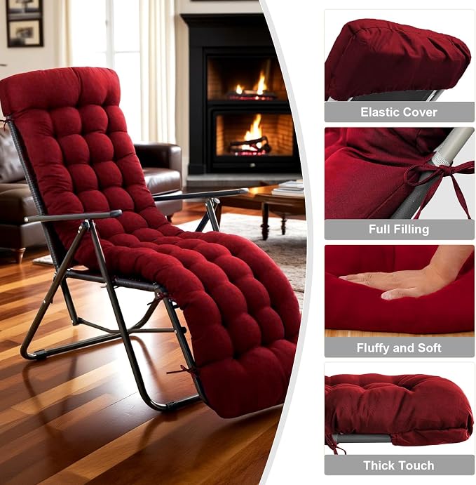 ERWUDEling Patio Lounge Chair Cushion, Waterproof Lounge Chair Cushion - Image 6