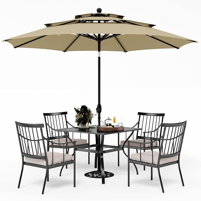 PHI VILLA 5 Piece Outdoor Dining Set by PHIVILLAThepioneerofcomfortablehouseholdsupplies