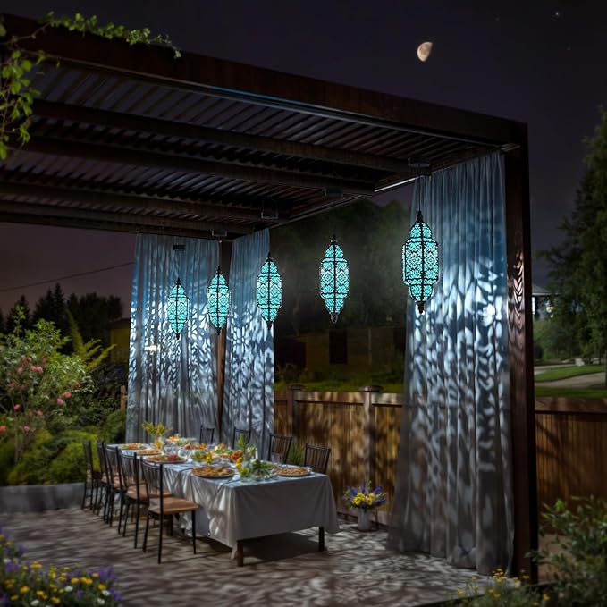 Twinkya 2 Pack Hanging Solar Lights Outdoor Garden Decorative Solar Lantern - Image 3