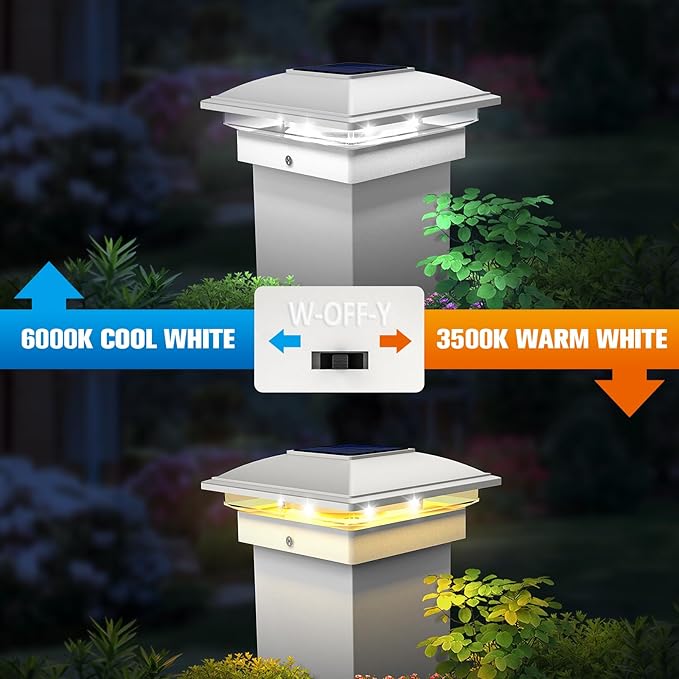 VOLISUN Solar Post Cap Light Outdoor Waterproof 4pack, Solar Fence - Image 3