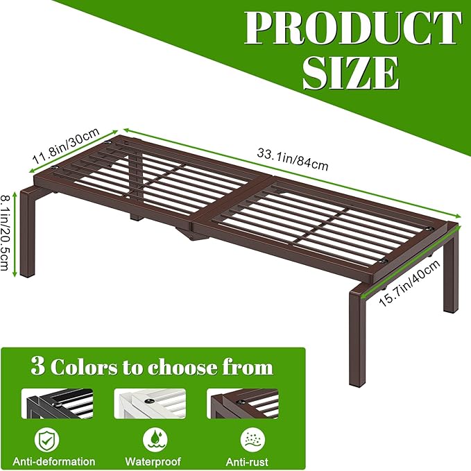 1 Tier Metal Plant Stand Indoor Outdoor, Potted Multiple Flower Pot Holder Rack - Image 3