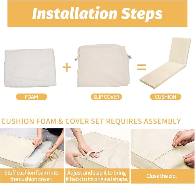 Outdoor Chaise Lounge Cushions for Patio - Image 6