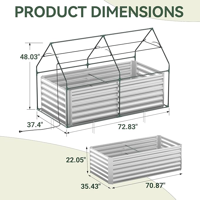 Raised Garden Bed with Self-Watering System, Galvanized Raised Beds - Image 4