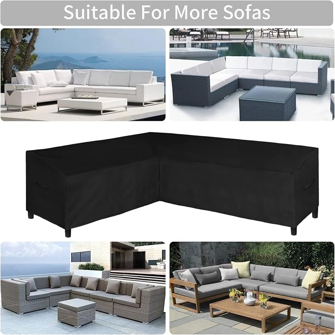 Easy-Going Patio L-Shaped Sectional Sofa Cover, 83“X104 Waterproof Outdoor - Image 5