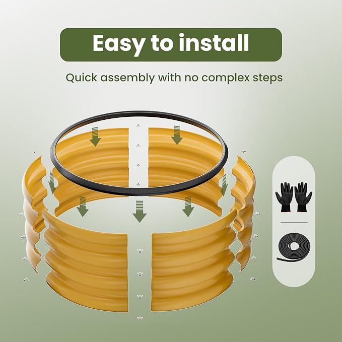 ZXZYHFTY Round Galvanized Raised Garden Bed kit, Round Large Metal Raised - Image 6
