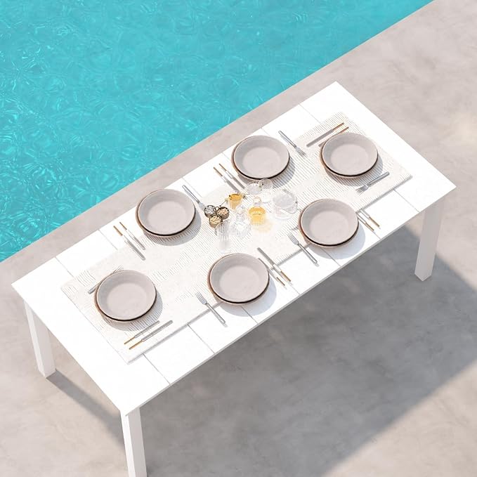 9-Piece Outdoor Dining Set for 8, 75.2" HDPE Table - Image 8