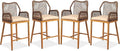 VINGLI Outdoor Counter Height Bar Stools Set of 4, Rattan Outdoor Barstools by VINGLI