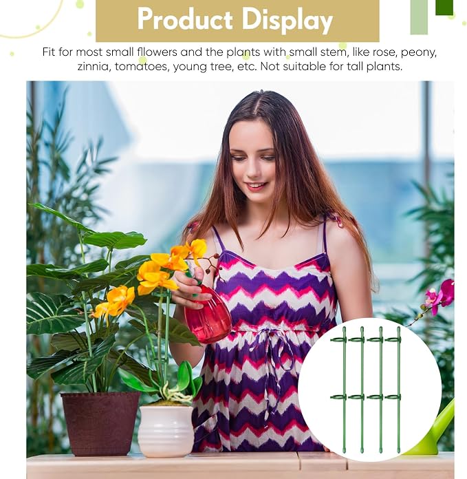meekoo 120 Pcs Adjustable Garden Plant Support Stakes Single Stem Plant Cage - Image 5