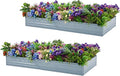 2 Pack 8x4x1FT Galvanized Raised Garden Bed Kit, Outdoor Metal Planter Box by Meberam