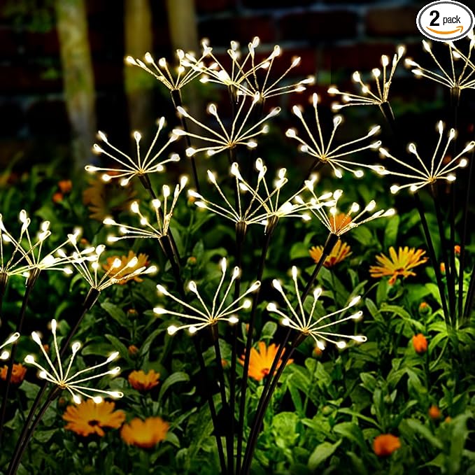 Solar Garden Lights 2 Pack Twinkling Solar Firework Lights by Kwaiffeo