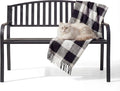 50" Outdoor Garden Bench, Iron Metal Frame Patio Bench by Home