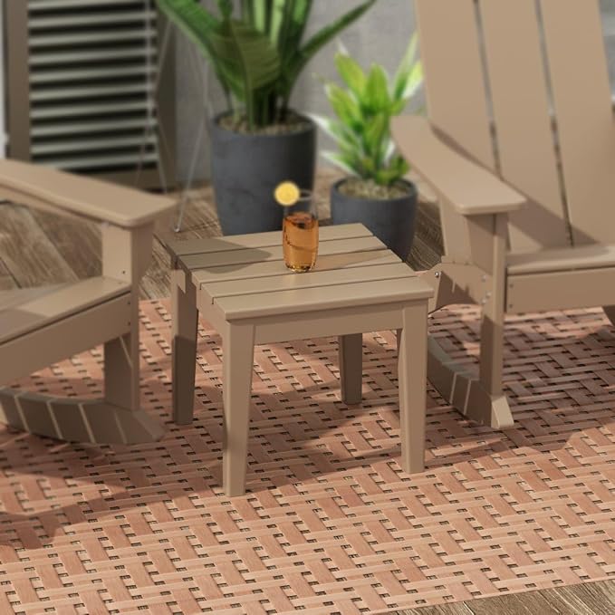 WestinTrends Ashore Outdoor Patio Modern Adirondack Side Table, Weathered Wood - Image 2