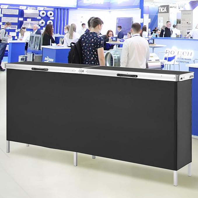 VEVOR Extra Long Folding Portable Bar Tradeshow Podium Table - Image 2