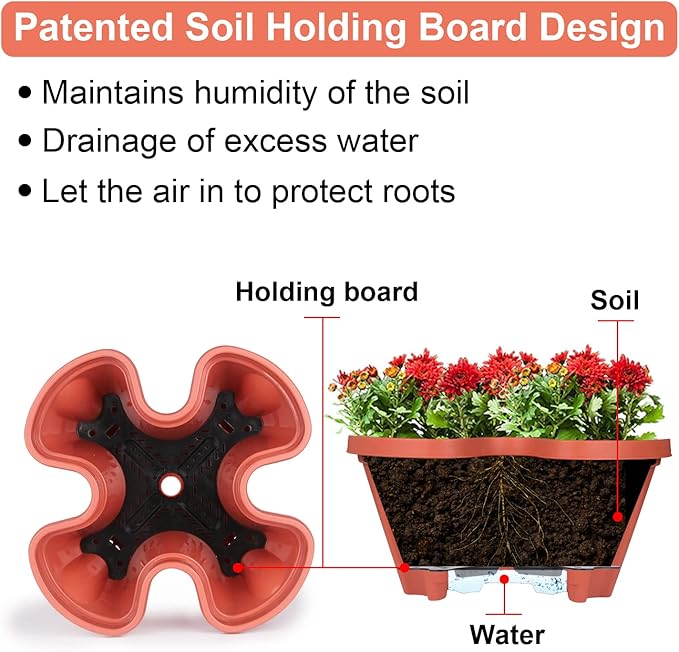 GameXcel Vertical Planter 6 Tier Stackable Planters Garden Planters Strawberry - Image 3