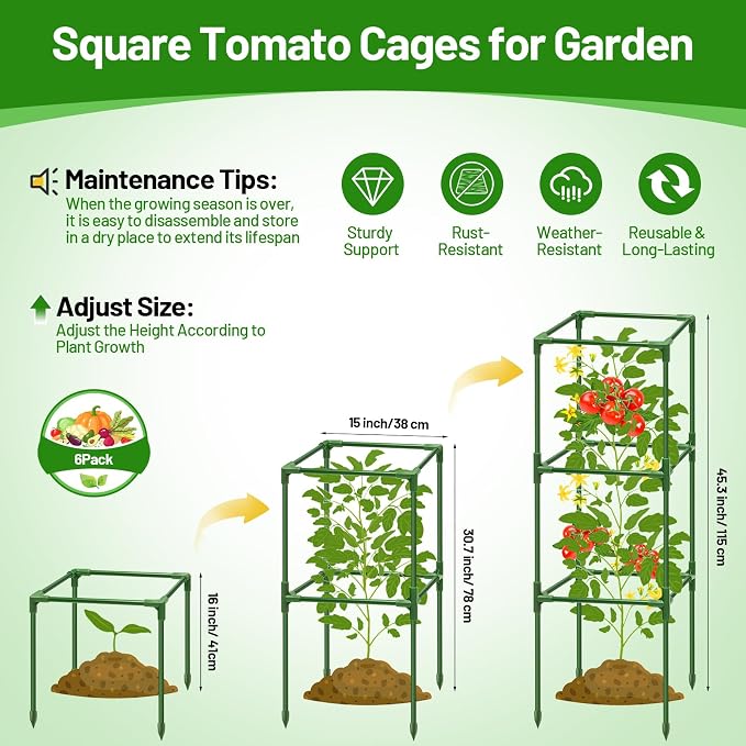 Legigo 6 Pack Square Tomato Cages - Image 2