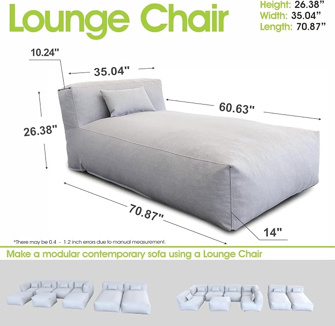 Outdoor Bean Bed Chair Sun Lounger, Outdoor Couch Sofa - Image 2
