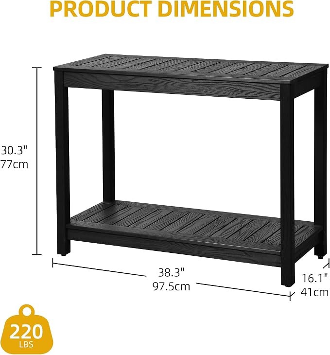 DWVO 38.3" Outdoor Bar Table Console Table, HIPS Material Indoor Outdoor - Image 3