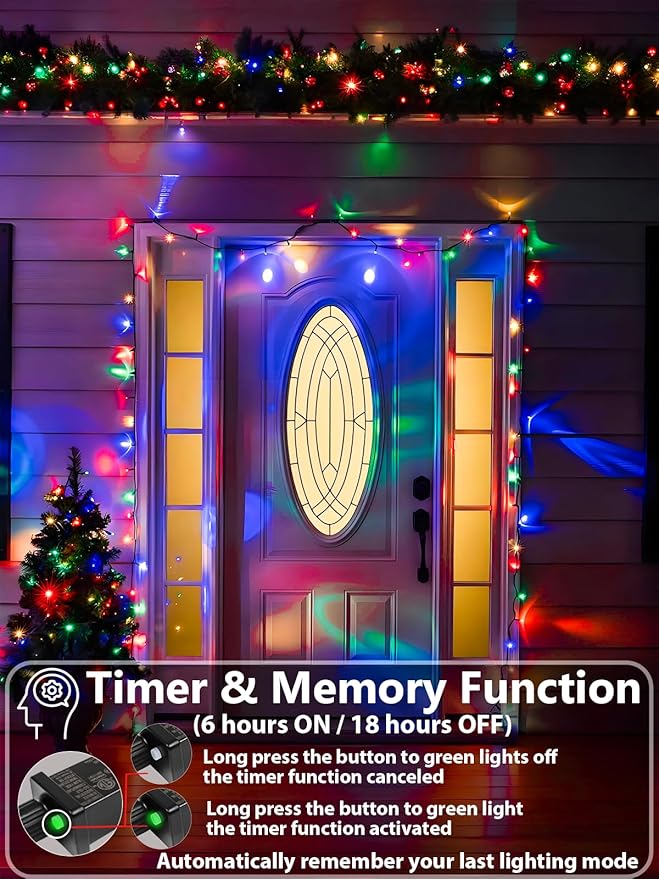 Upgraded 99FT 300 LED Multicolor Christmas String Lights Outdoor & Indoor - Image 3