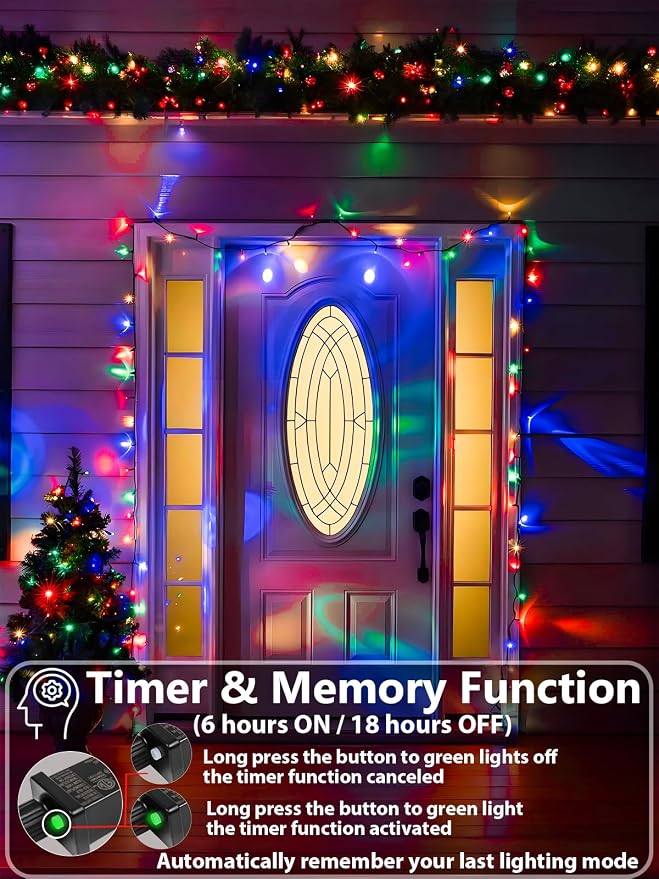 33 FT 100 LED Christmas Decoration Indoor Outdoor, Connetable Green Wire - Image 3