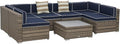 Outsunny 7 Piece Patio Furniture Set, Wicker Outdoor Sectional Sofa Set by Outsunny
