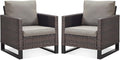 Belord Oversize Patio Chairs Set of 2 Outdoor Wicker Dining Chairs, All-Weather by Belord