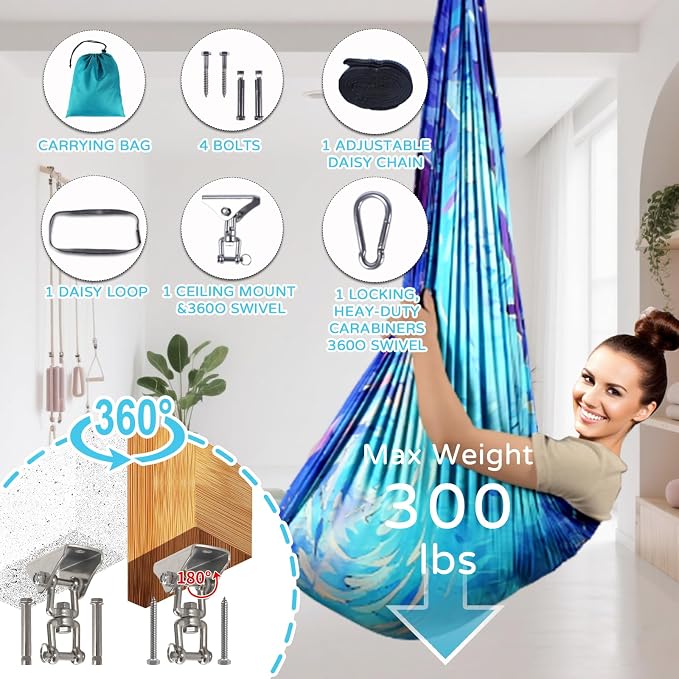 Sensory Swing for Kids and Adults Indoor & Outdoor Double Layer Therapy Cuddle - Image 6