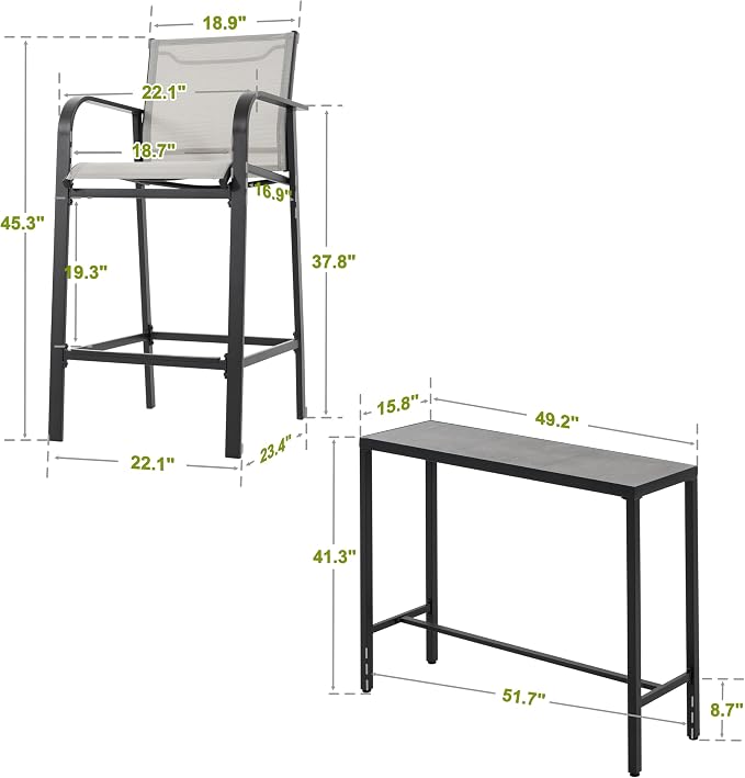 NUU GARDEN 5-Piece Outdoor Bar Set - Image 6