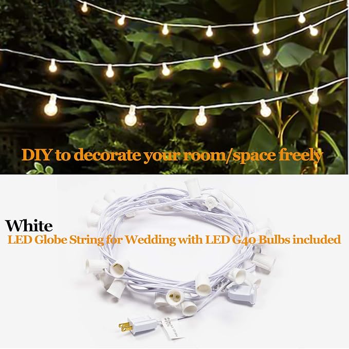 Outdoor Globe String Lights White - Image 5