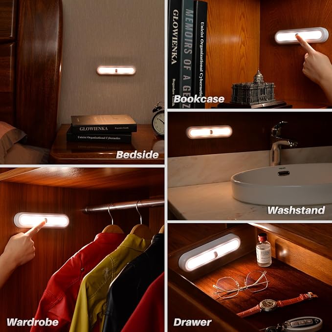 STAR-SPANGLED 3 Pack 7” Dimmable Push Tap Lights, Stick on LED Touch Lights AAA - Image 6
