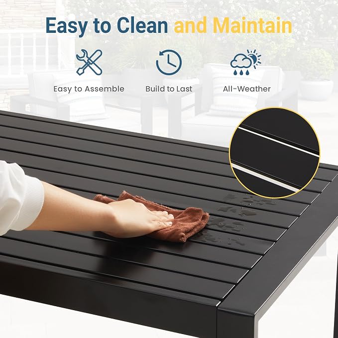 Wisteria Lane Outdoor Furniture Patio Coffee Table, Rectangle Outdoor Coffee - Image 4