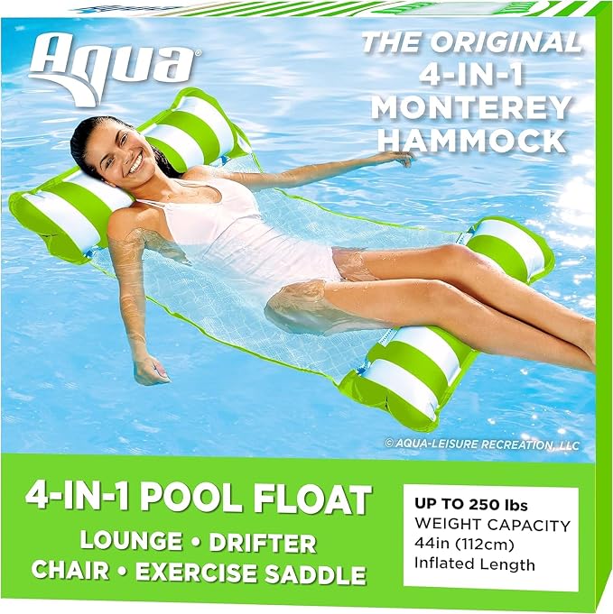 Aqua 4-in-1 Monterey Hammock Pool Float & Water Hammock, Inflatable Pool Floats - Image 6