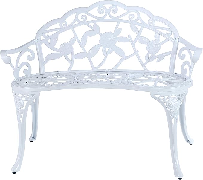 Patio Balcony Bench Double Seat, Anti-Rust Cast Aluminum Patio Garden Bench by C%2FG+patio+casa