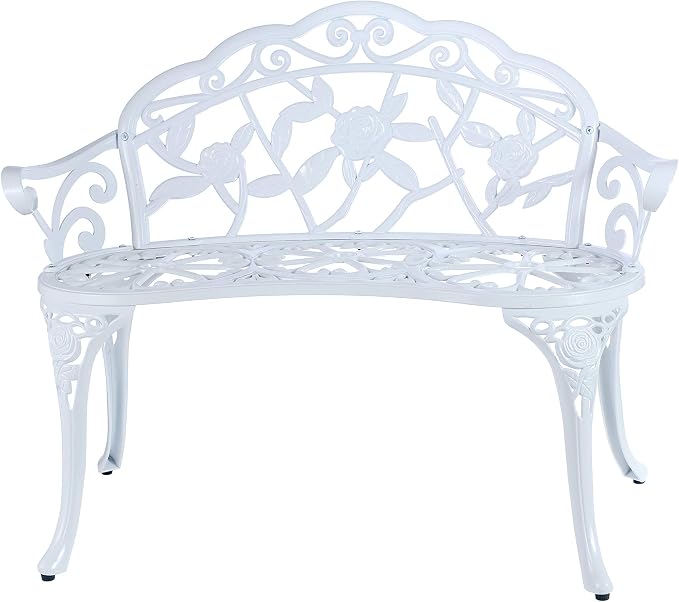 Mandolin Outdoor Park Garden Chair, All Chair Anti Rust Cast Aluminum Patio - Image 3