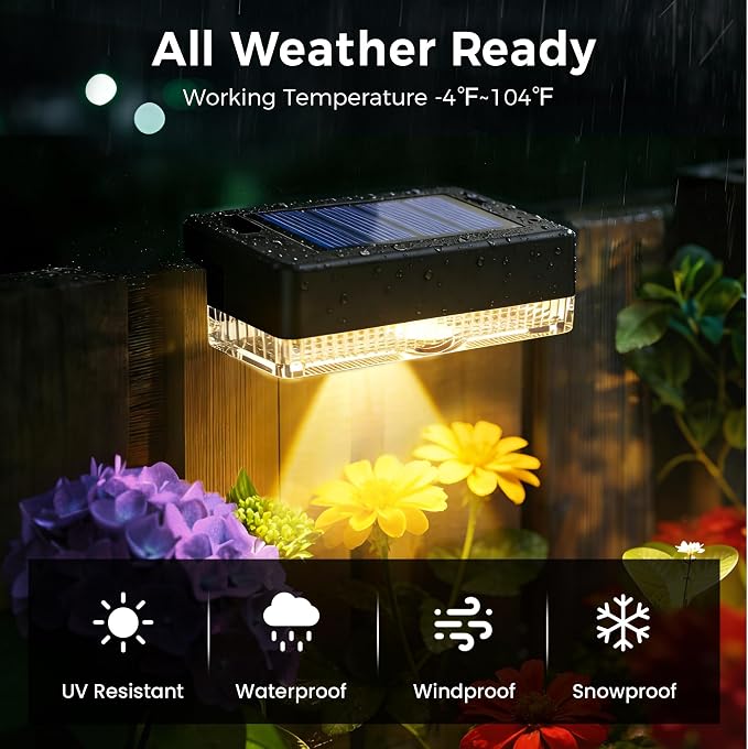 Solar Deck Lights Outdoor 24 Packs, Solar Powered LED Step Lights Waterproof - Image 2