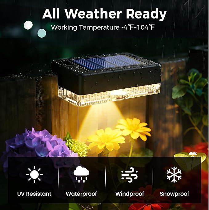 Solar Deck Lights Outdoor 16 Packs, Solar Powered LED Step Lights Waterproof - Image 2