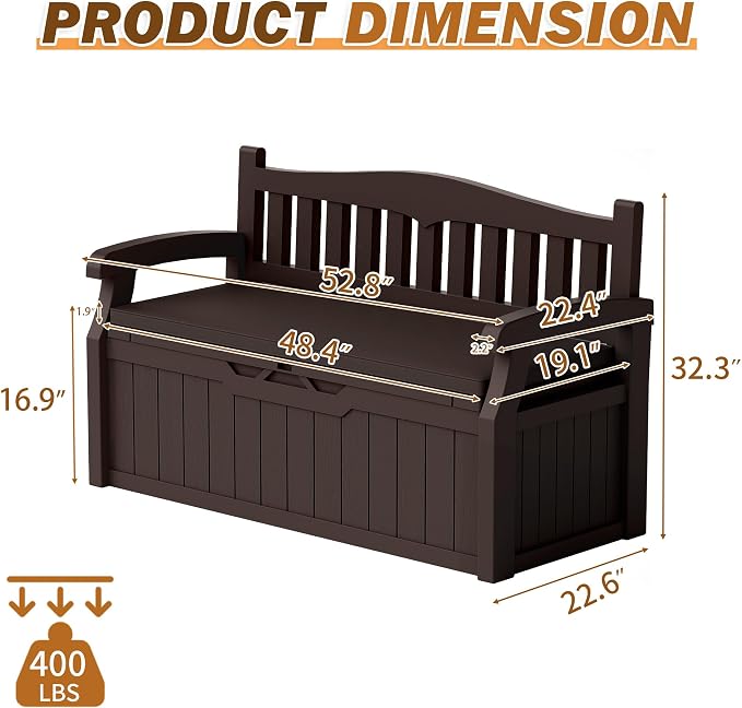 Devoko 80 Gallon Storage Bench - Image 3