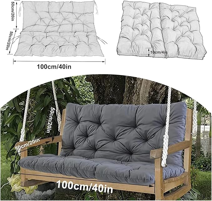 Swing Cushion Replacement Outdoor Porch Waterproof Bench Cushion 2-3 Seater - Image 6