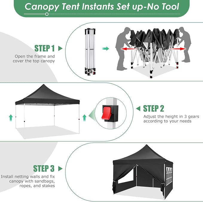 COBIZI Canopy 10x10 Pop Up Canopy Tent - Image 5