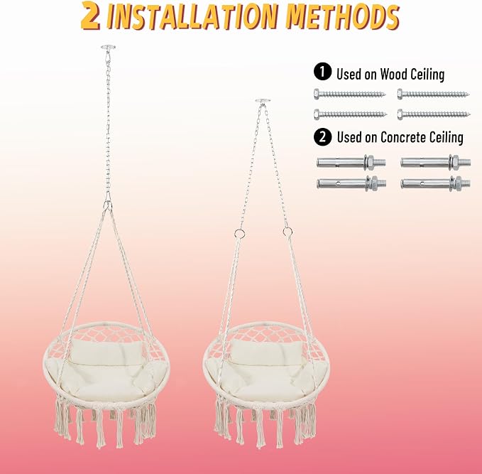 Macrame Hammock Hanging Swinging Chair - Image 7