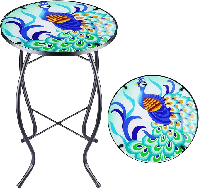 12 Inch Small Outdoor Side Table by Arbuxzuy
