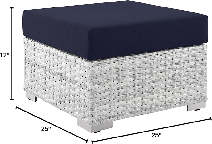 Modway EEI-4301-LGR-NAV Ottoman, Light Gray Navy 25 x 25 x 12 - Image 3