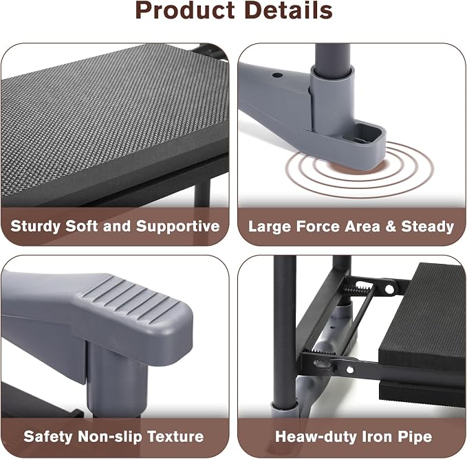 Garden Kneeler and Seat, Extra Wide Thick EVA Pad, Heavy Duty Foldable Garden - Image 7