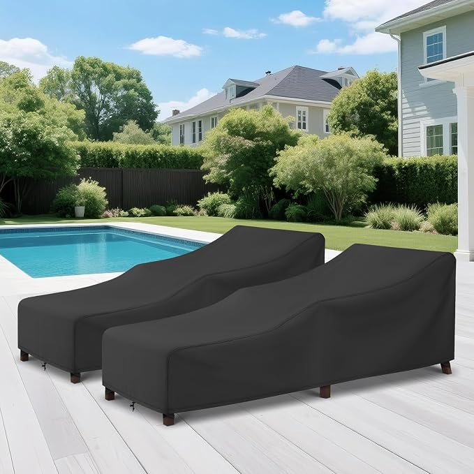Arcedo Patio Lounge Chair Cover 2 Pack, Waterproof Outdoor Chaise Lounge Covers - Image 7