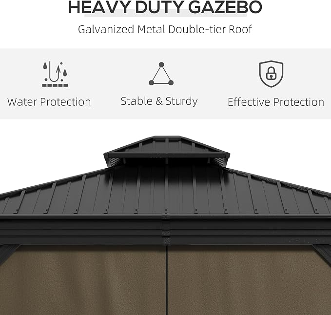 Outsunny 10' x 10' Hardtop Gazebo - Image 3