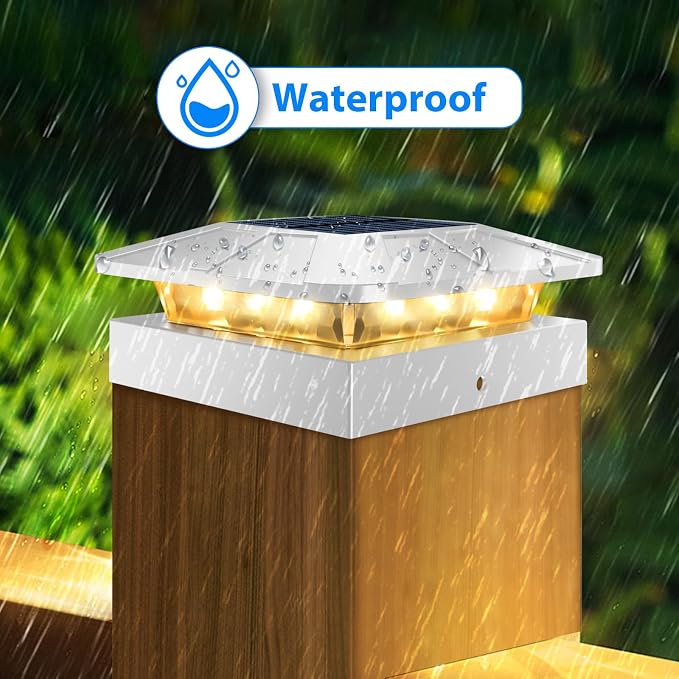 Peasur 4x4 Solar Post Cap Lights Outdoor - Image 2