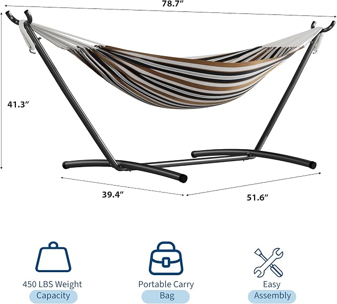 GarveeLife Double 2 Person Hammock, Indoor Outdoor Standing Hammock - Image 7