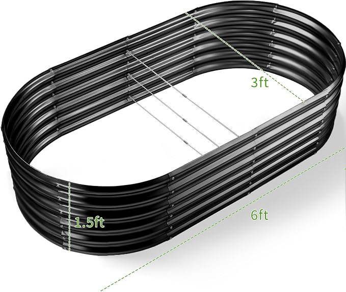 Land Guard 6x3x1.5ft Galvanized Raised Garden Bed Kit, Metal Planter Boxes - Image 2